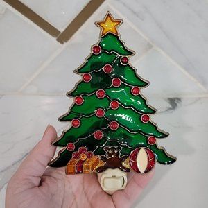 Vintage Christmas Tree Suncatcher 1990's Mint Condition plug in night light